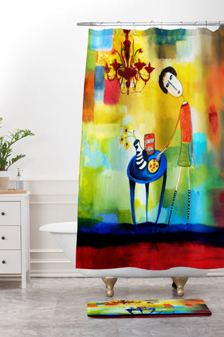 Robin Faye Gates Cheeze It Thank You Shower Curtain And Mat