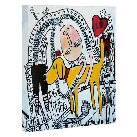 Robin Faye Gates Hug Your Dog Art Canvas