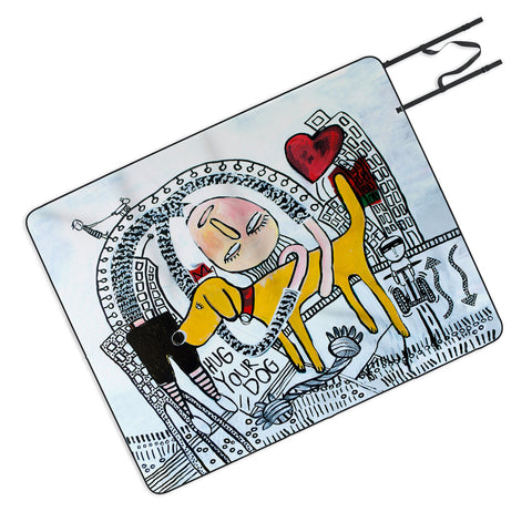 Robin Faye Gates Hug Your Dog Picnic Blanket