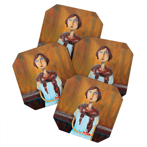 Robin Faye Gates Mary And Larry Coaster Set