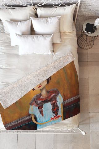 Robin Faye Gates Mary And Larry Fleece Throw Blanket