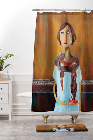 Robin Faye Gates Mary And Larry Shower Curtain And Mat