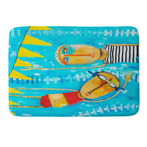 Robin Faye Gates Swimming Is Hard Memory Foam Bath Mat