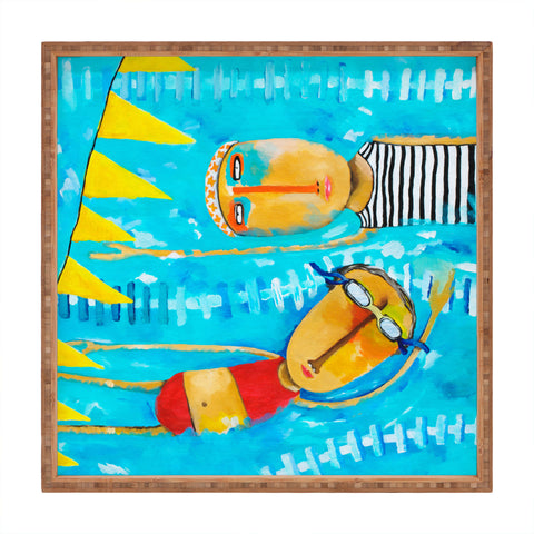 Robin Faye Gates Swimming Is Hard Square Tray