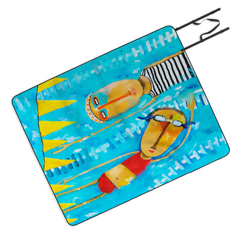 Robin Faye Gates Swimming Is Hard Picnic Blanket