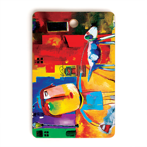 Robin Faye Gates Sylvia Needs Eggs Cutting Board Rectangle