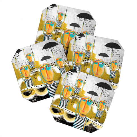 Robin Faye Gates Totally in Sync Except for Felix Who Was Late Coaster Set