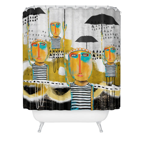 Robin Faye Gates Totally in Sync Except for Felix Who Was Late Shower Curtain