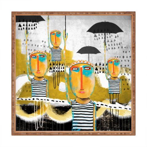 Robin Faye Gates Totally in Sync Except for Felix Who Was Late Square Tray