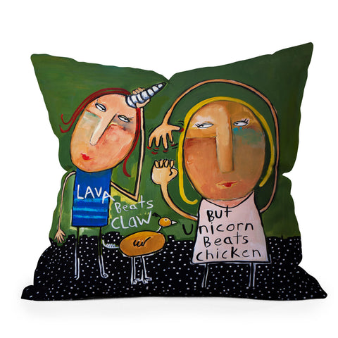 Robin Faye Gates Unicorn Winner Throw Pillow