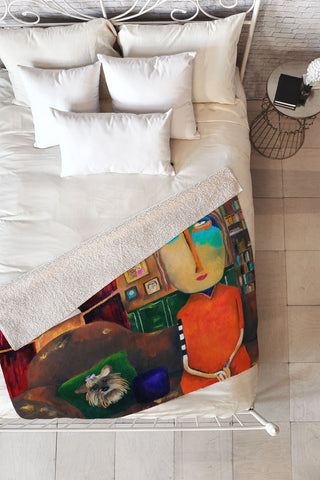 Robin Faye Gates With Bebe Fleece Throw Blanket