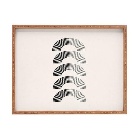 Rose Beck Black Rainbows Rectangular Tray