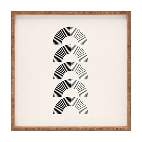 Rose Beck Black Rainbows Square Tray