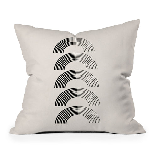 Rose Beck Black Rainbows Throw Pillow