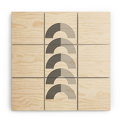 Rose Beck Black Rainbows Wood Wall Mural