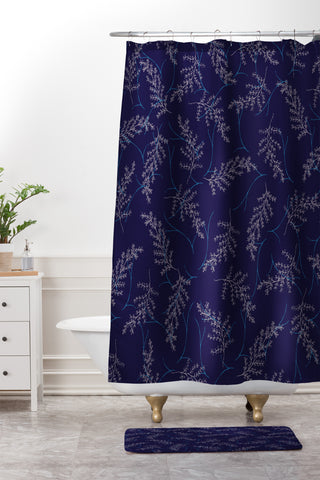 RosebudStudio Blue Beautiful Shower Curtain And Mat