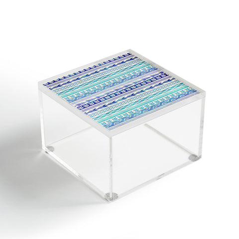 RosebudStudio boho blue pattern Acrylic Box