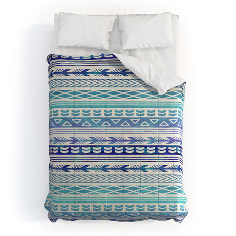 RosebudStudio boho blue pattern Comforter