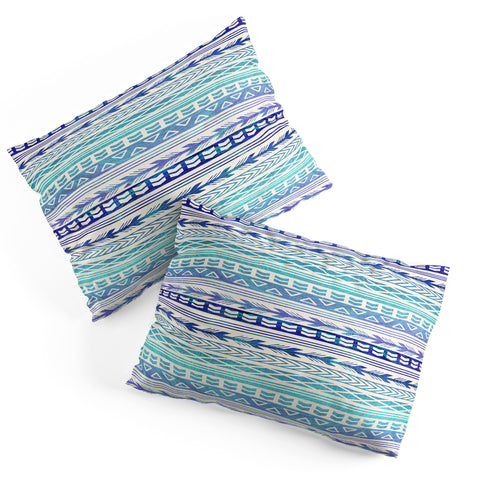 RosebudStudio boho blue pattern Pillow Shams