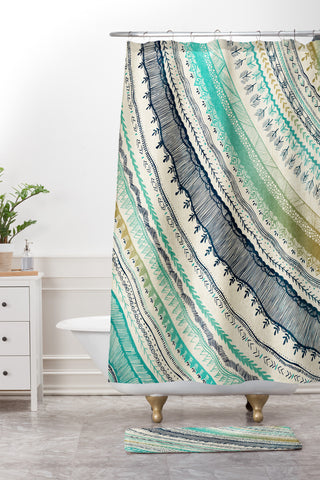 RosebudStudio Boho Fall Shower Curtain And Mat