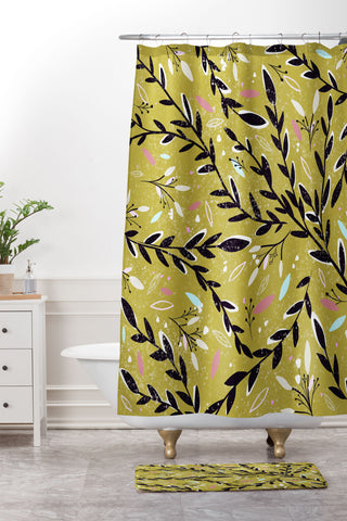 RosebudStudio Boho Natural Home Shower Curtain And Mat