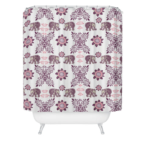 RosebudStudio Boho pink elephant Shower Curtain