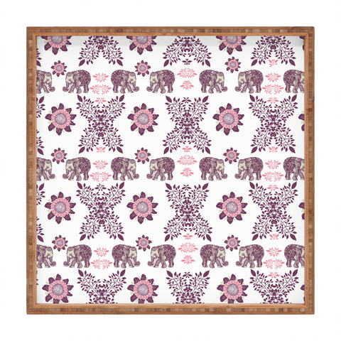 RosebudStudio Boho pink elephant Square Tray