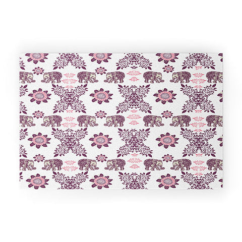 RosebudStudio Boho pink elephant Welcome Mat