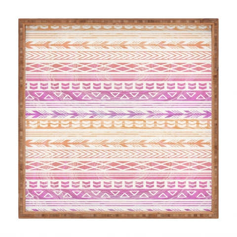 RosebudStudio Boho pink pattern Square Tray