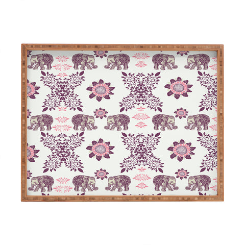RosebudStudio Elephants Pattern Rectangular Tray
