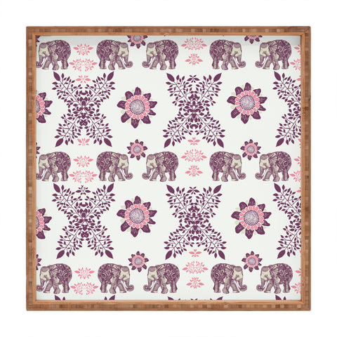RosebudStudio Elephants Pattern Square Tray