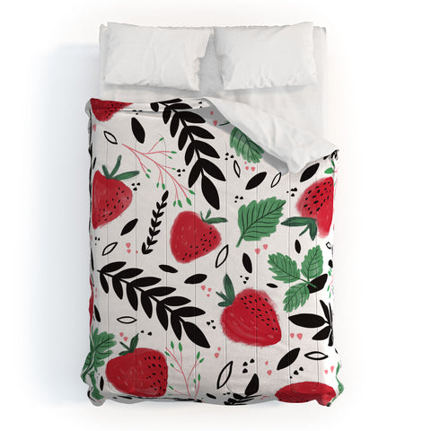 RosebudStudio Fields of strawberries Comforter