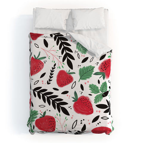 RosebudStudio Fields of strawberries Duvet Cover