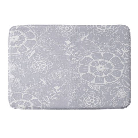 RosebudStudio Light Floral Memory Foam Bath Mat