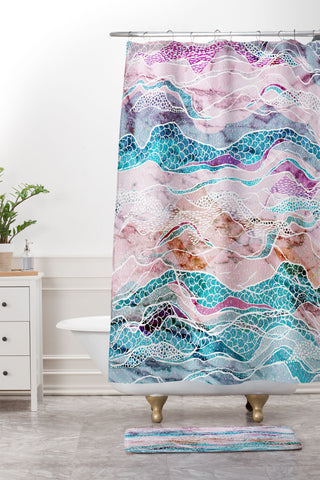 RosebudStudio Move Waves Shower Curtain And Mat