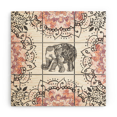 RosebudStudio Pretty Little Elephant Wood Wall Mural