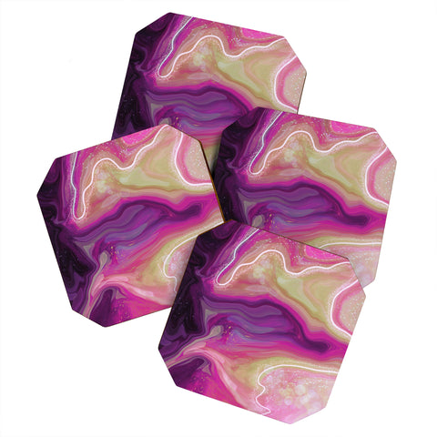 RosebudStudio Purple Marble Coaster Set
