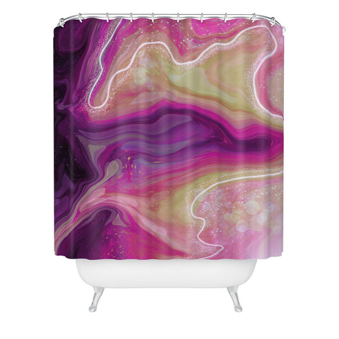 RosebudStudio Purple Marble Shower Curtain