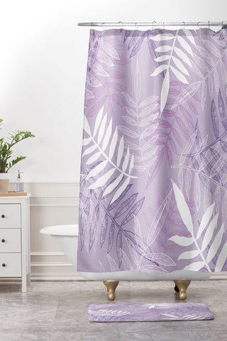 RosebudStudio Purple Vibes Shower Curtain And Mat