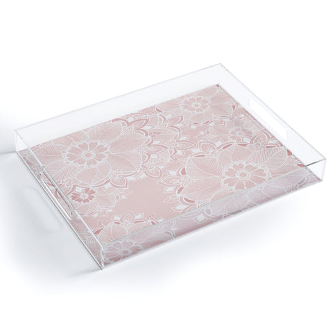 RosebudStudio Soft Floral Acrylic Tray