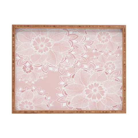 RosebudStudio Soft Floral Rectangular Tray