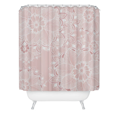RosebudStudio Soft Floral Shower Curtain