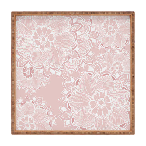 RosebudStudio Soft Floral Square Tray