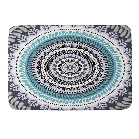 RosebudStudio Teal Mandala Memory Foam Bath Mat