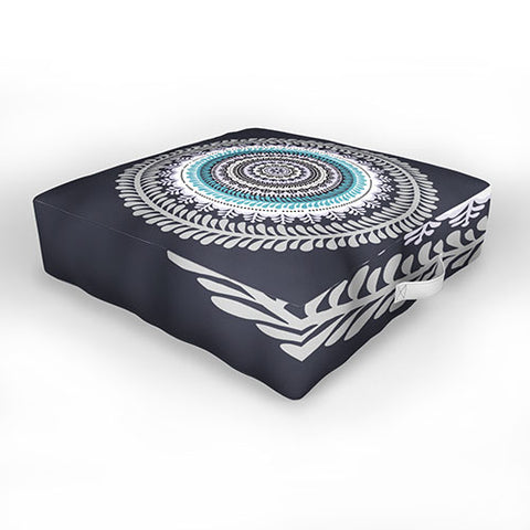 RosebudStudio Teal Mandala Outdoor Floor Cushion