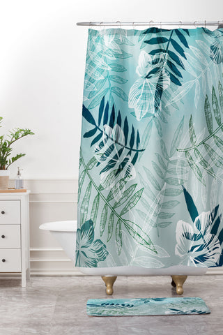 RosebudStudio Tropical Fade Shower Curtain And Mat