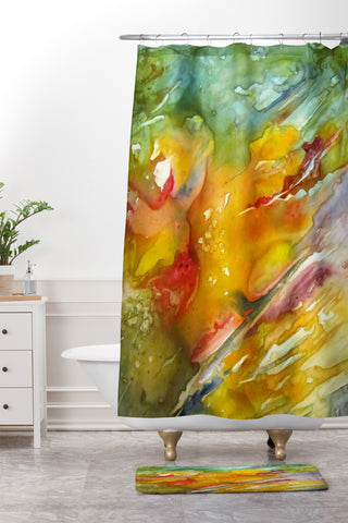 Rosie Brown Abstract 2 Shower Curtain And Mat