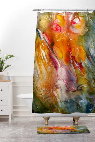 Rosie Brown Abstract 3 Shower Curtain And Mat