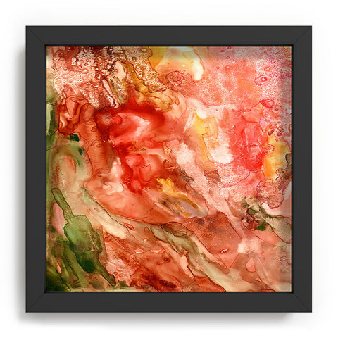 Rosie Brown Abstract Red Yupo Recessed Framing Square