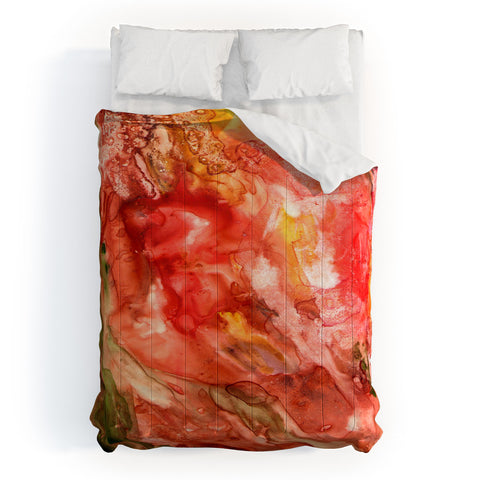 Rosie Brown Abstract Red Yupo Comforter